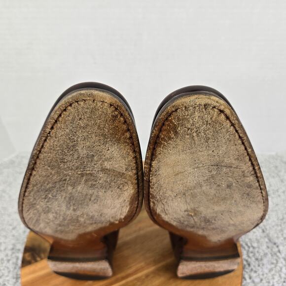 Magnanni Manolo Cognac Brown Medallion Toe Burnished Brogue Oxford Mens 12 M - Picture 10 of 15